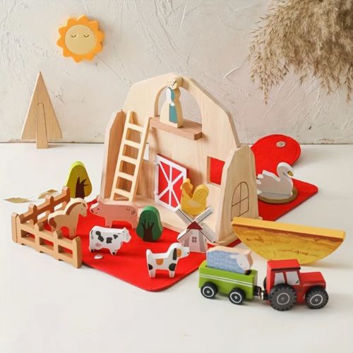 Wooden Stacking Barn Animals