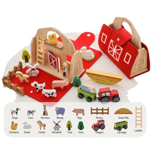 Wooden Stacking Barn Animals