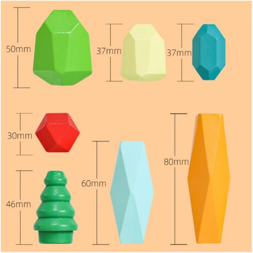 Montessori Wooden Stone Blocks (38 pack)